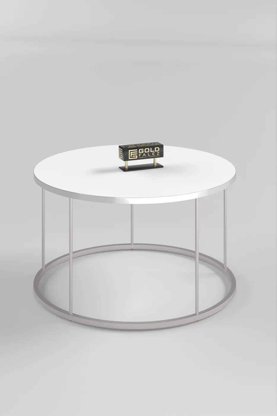 Terra Gold Round Coffee Table - Silver White