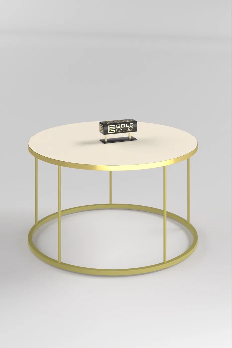 Terra Gold Round Coffee Table - Gold Cream