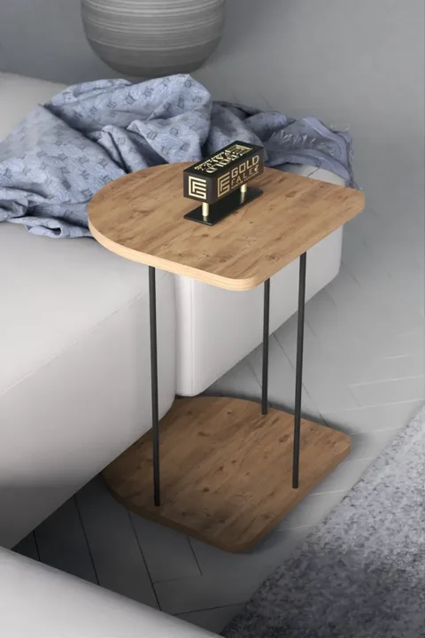 Oval Rolling Side Table - Atlantic Pine