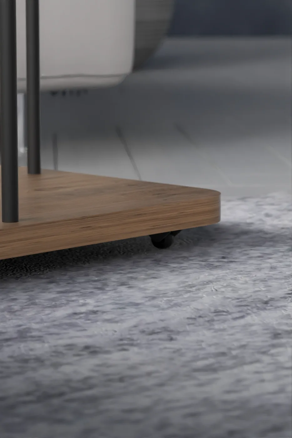 Oval Rolling Side Table - Atlantic Pine