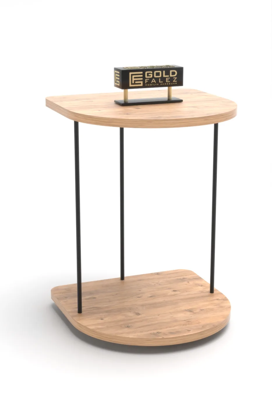 Oval Rolling Side Table - Atlantic Pine