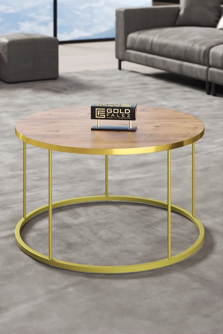 Terra Gold Round Coffee & Nesting Table Set - Atlantic Pine