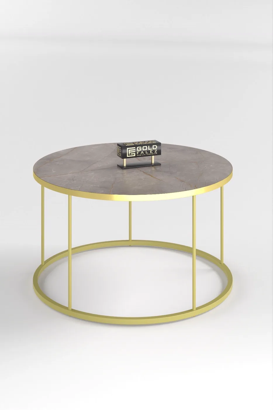 Terra Gold Round Coffee & Nesting Table Set - Gordion