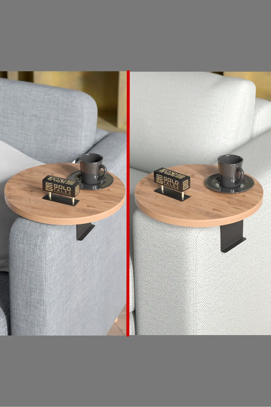 Adjustable Metal Leg Round Tray Side Table - Atlantic Pine