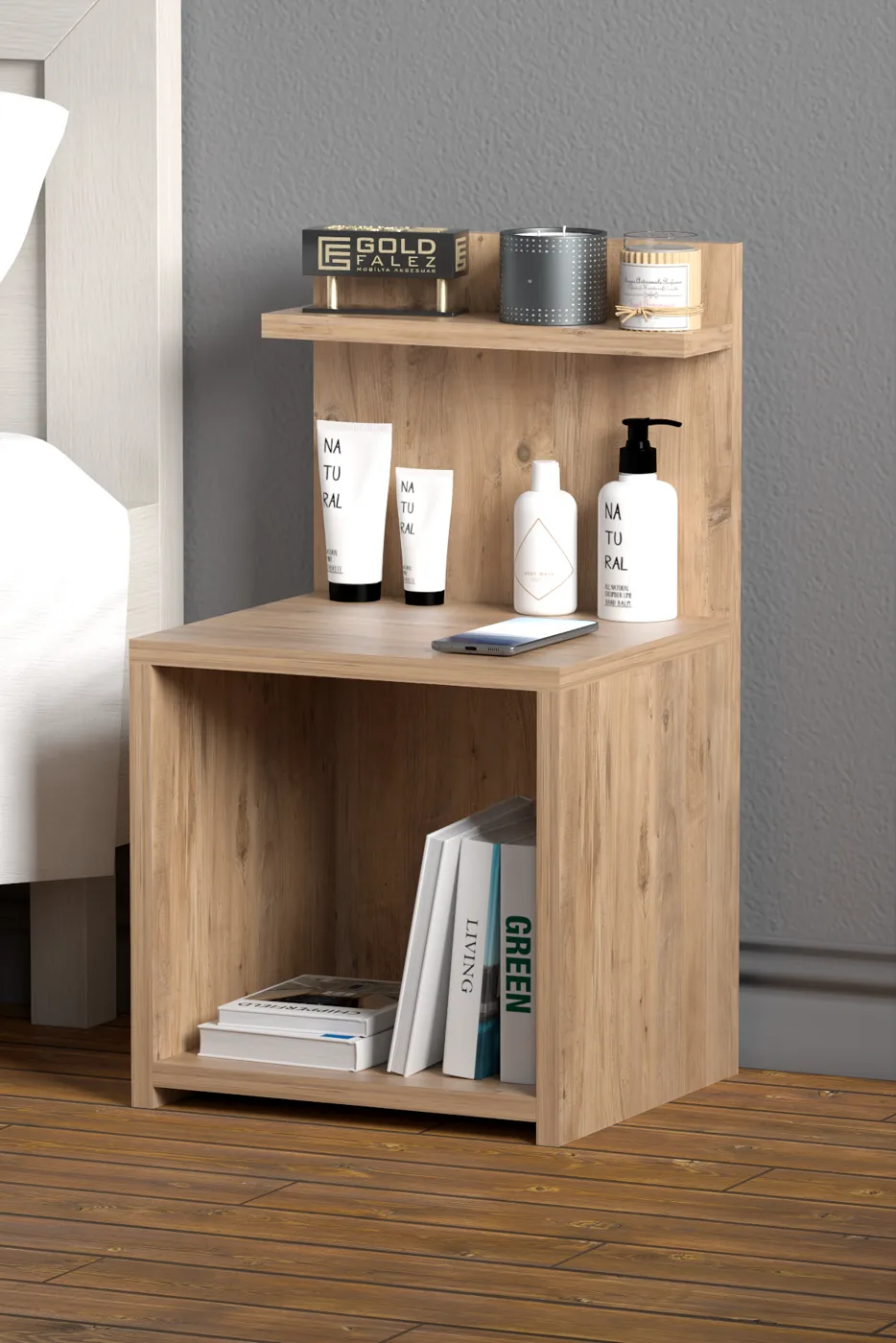 Side Table with Shelves - Atlantic Pine