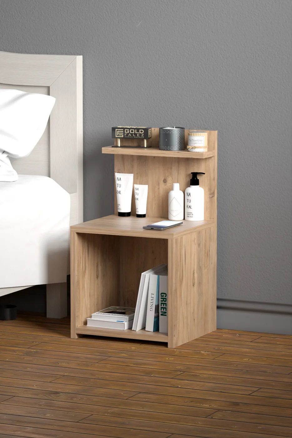 Side Table with Shelves - Atlantic Pine