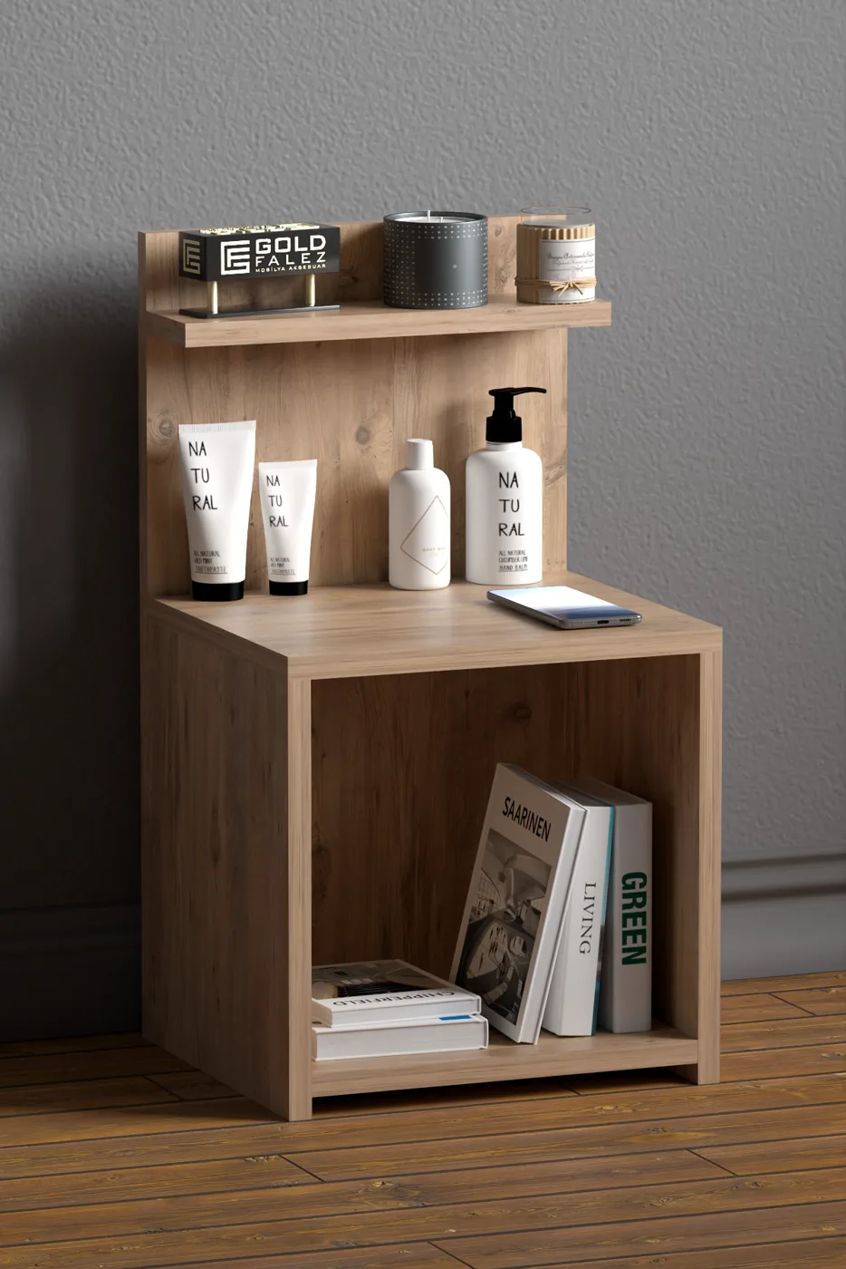 Side Table with Shelves - Atlantic Pine