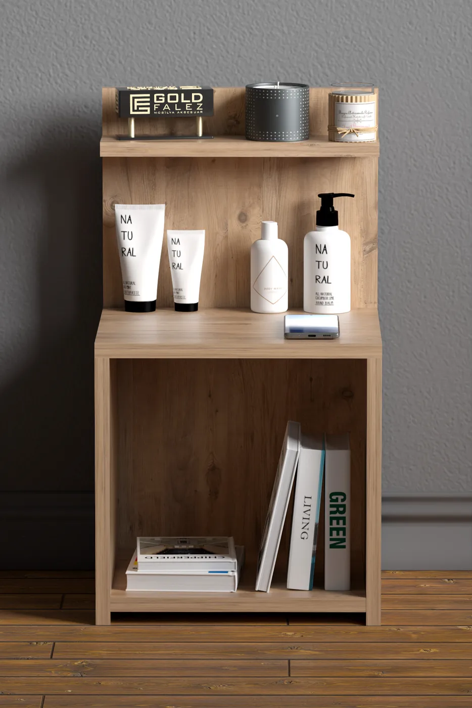 Side Table with Shelves - Atlantic Pine