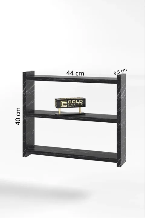 3-Shelf Countertop Kitchen & Bathroom Organiser - Black Marble Effect