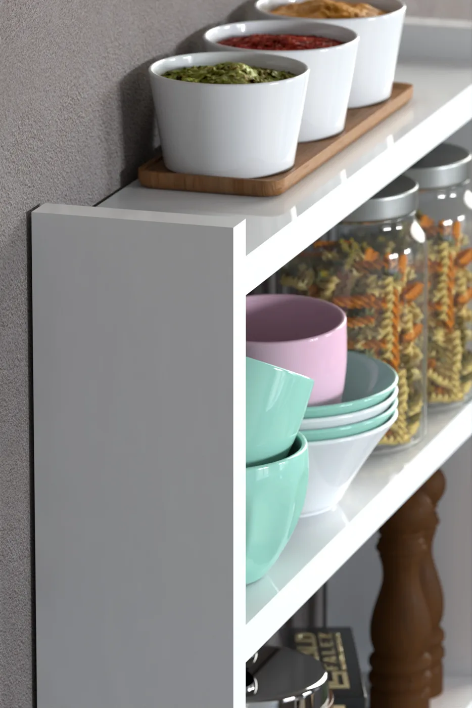 3-laags aanrecht organizer voor keuken en badkamer - wit