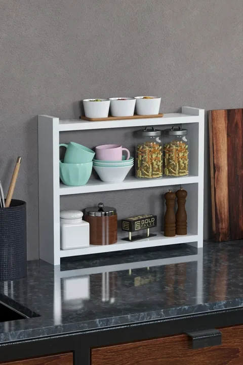 3-Shelf Countertop Kitchen & Bathroom Organiser - White