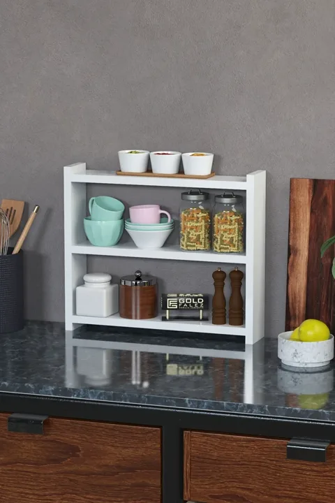 3-Shelf Countertop Kitchen & Bathroom Organiser - White