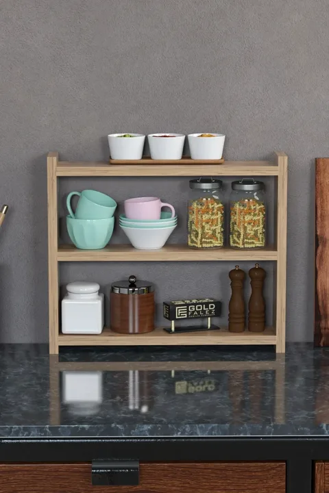 3-Shelf Countertop Kitchen & Bathroom Organiser - Atlantic Pine