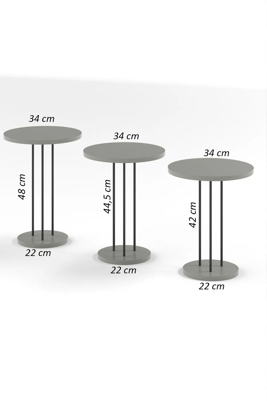 Terra 3-Piece Round Nesting Table Set - White Marble Effect