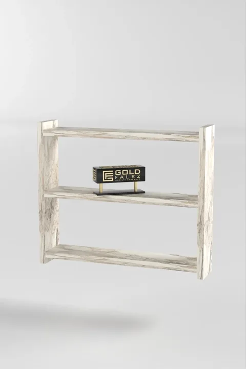 3-Shelf Countertop Kitchen & Bathroom Organiser - White Marble Effect