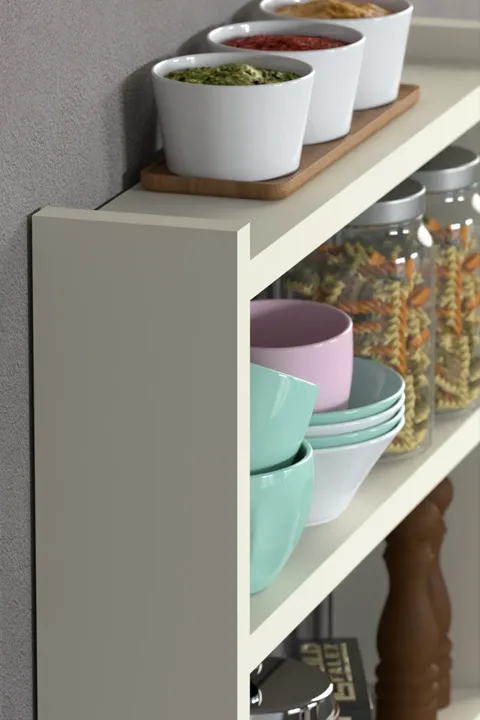 3-Shelf Countertop Kitchen & Bathroom Organiser - Cream