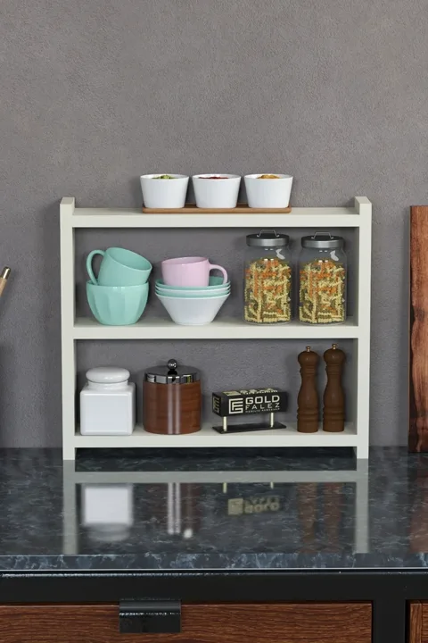 3-Shelf Countertop Kitchen & Bathroom Organiser - Cream