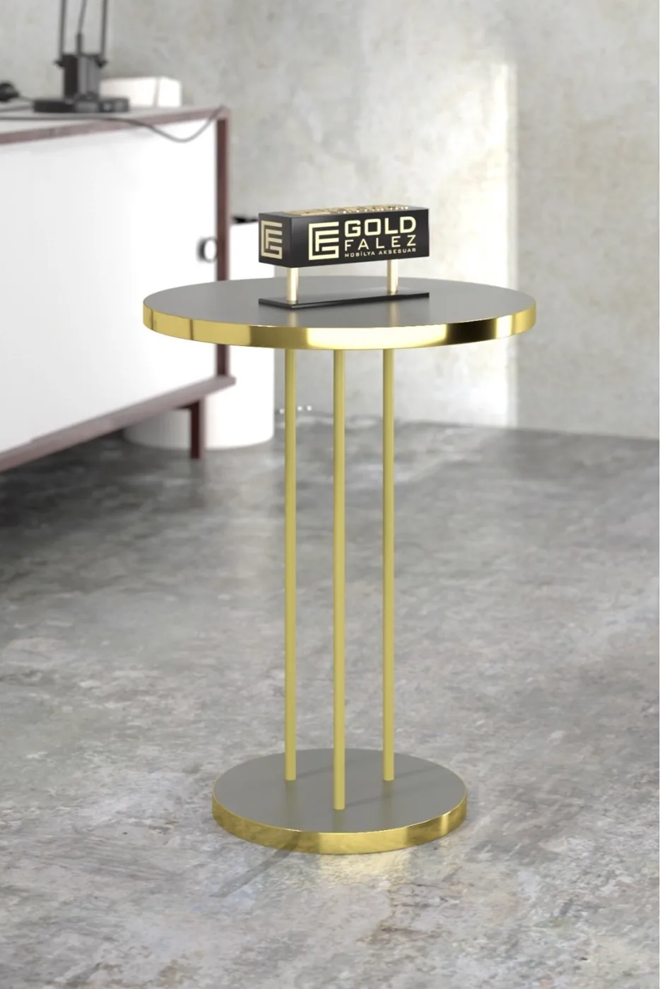 Round Nesting Table Set Metal Legs - Gordion Walnut