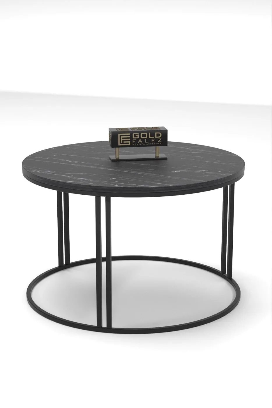 Special Round Coffee Table - Black Marble Effect