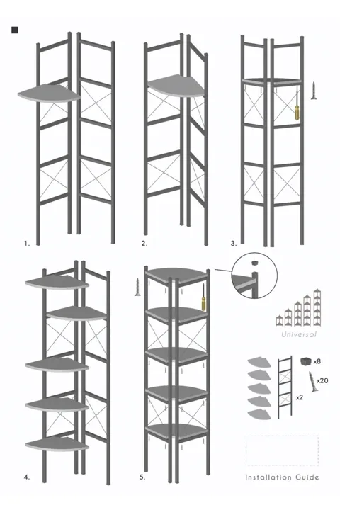 6 Raflı Metal İskelet Çok Amaçlı Kitaplık ve Saksılık Krem