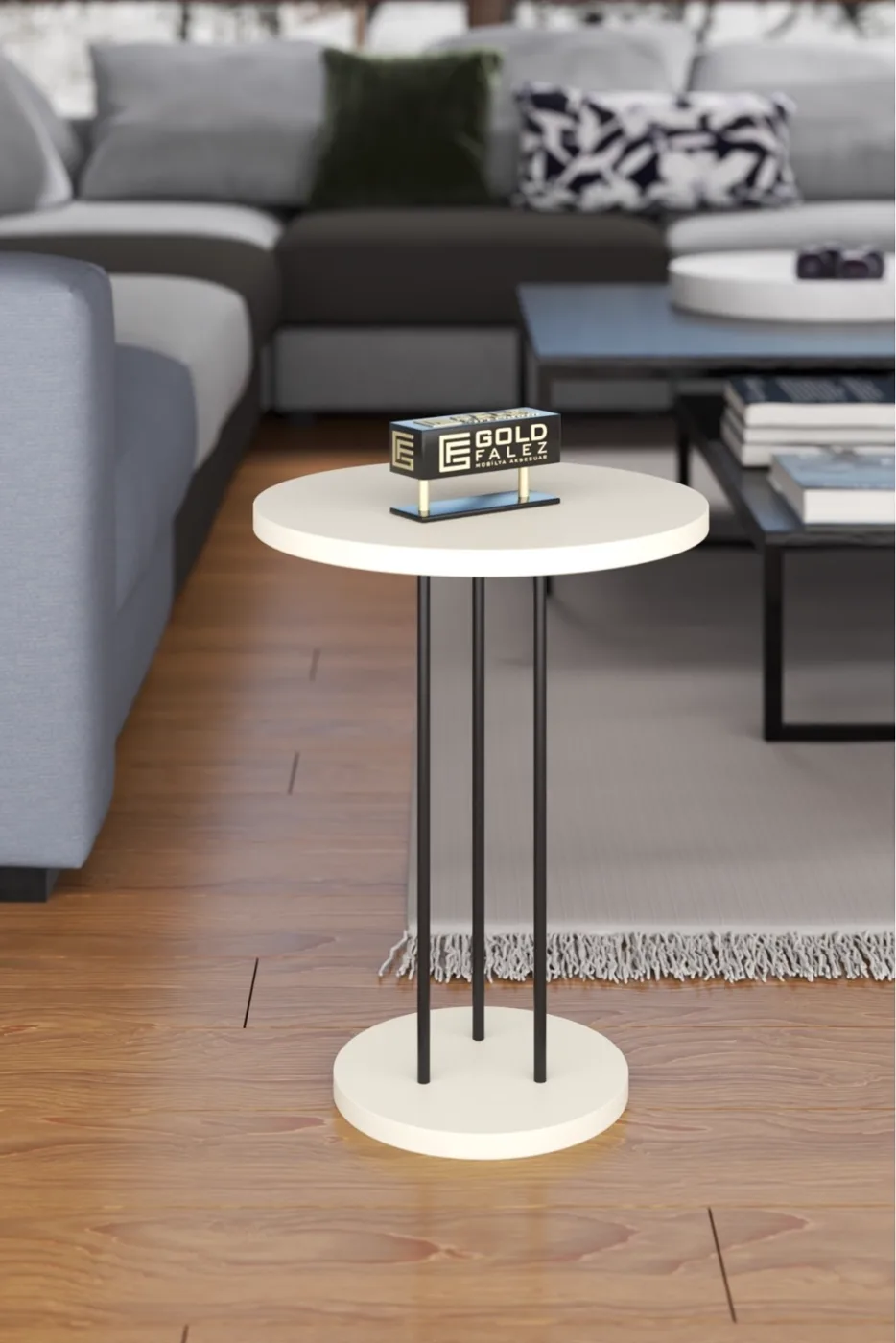 Terra 3-Piece Round Nesting Table Set - Cream