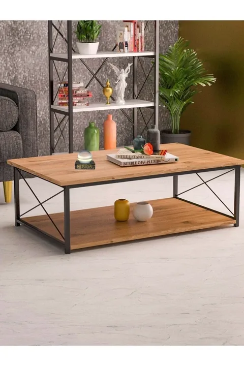 Double-Top Rectangular Coffee Table - Atlantic Pine