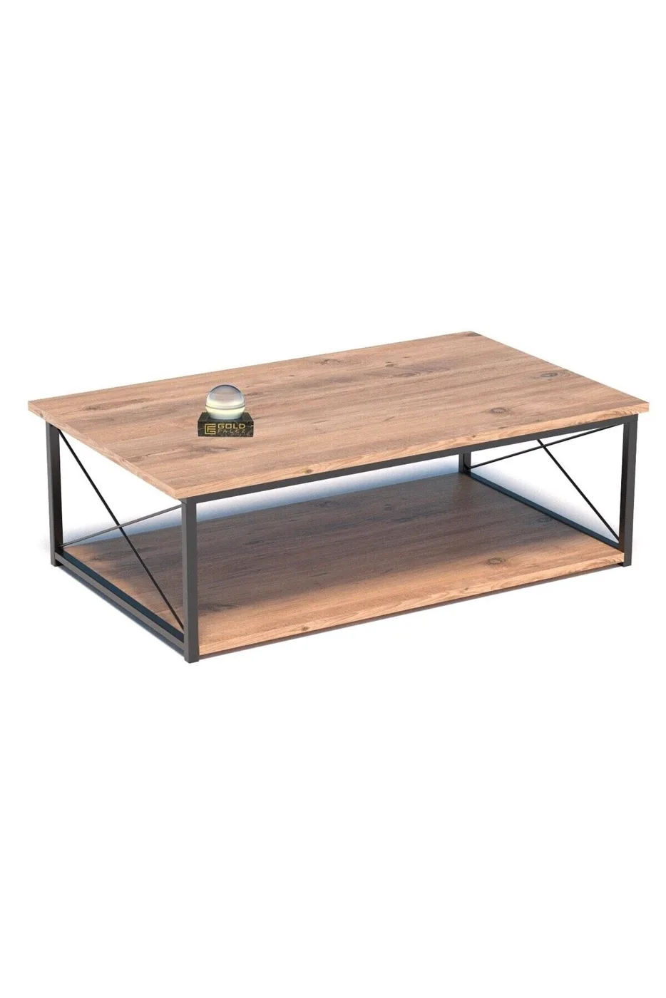 Double-Top Rectangular Coffee Table - Atlantic Pine