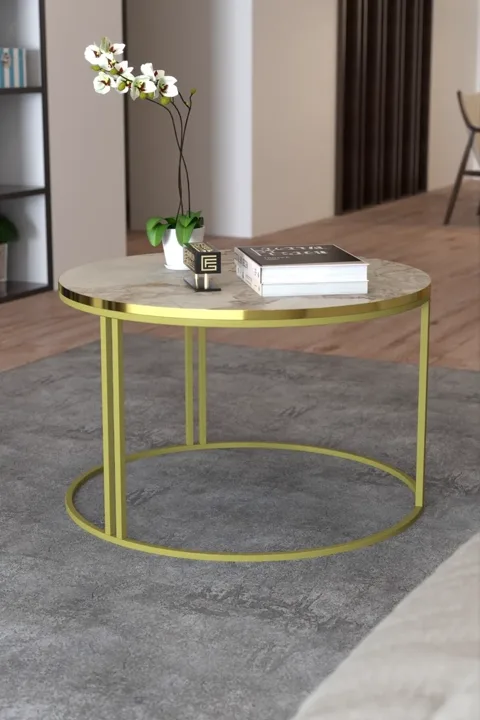 Special Round Coffee Table - Gold Efes