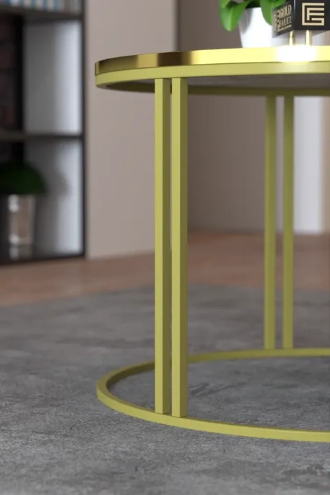 Special Round Coffee Table - Gold Efes