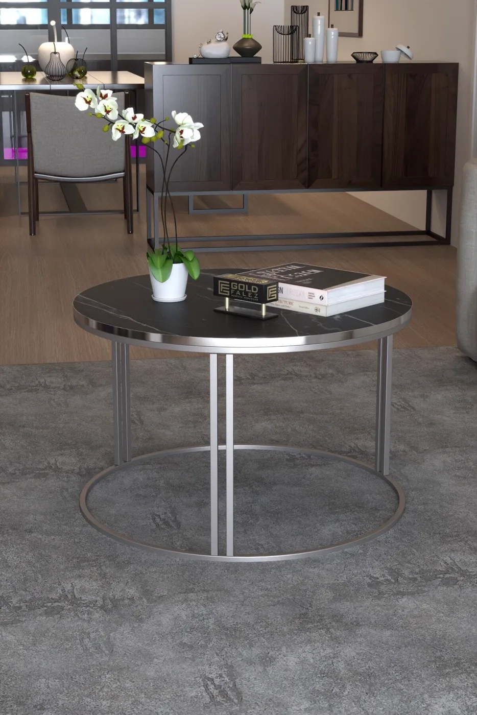Special Round Coffee Table - Silver Bendir