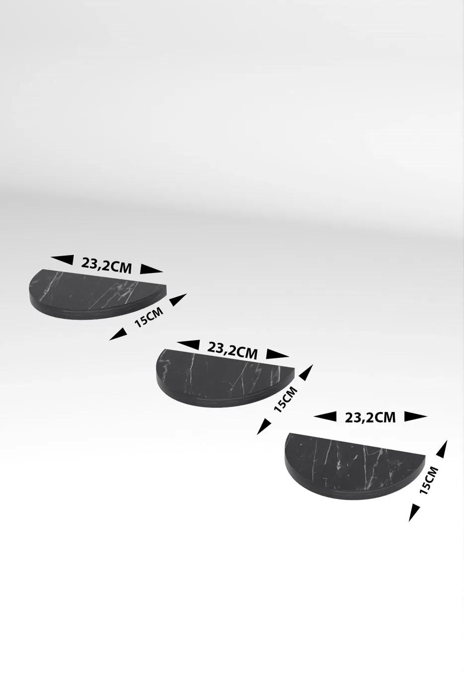 Ilkal 3-Piece Oval Wall Shelf Bookcase - Cream