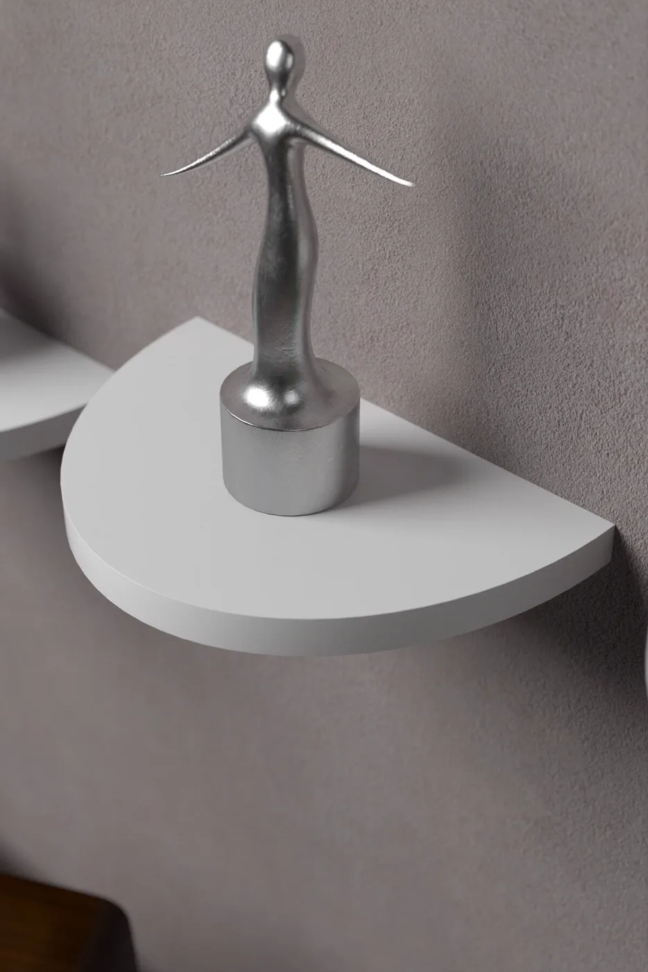 İlkal 3'lü Oval Duvar Rafı Saksılık Kitaplık Beyaz 115 cm