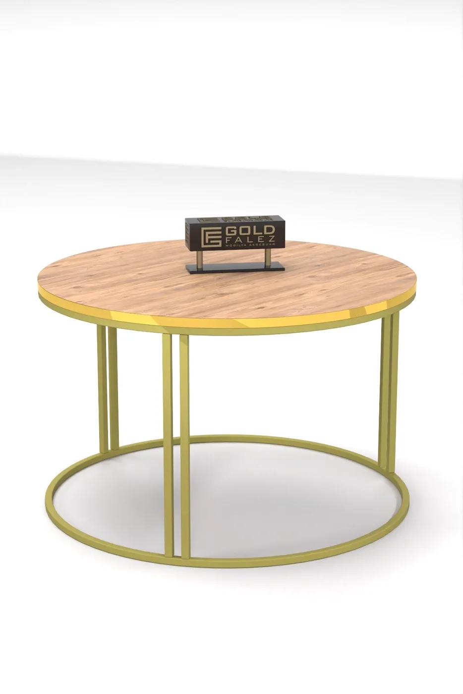 Special Round Coffee Table - Gold Walnut