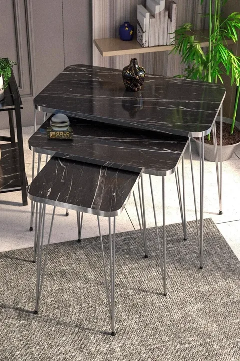 Schwarz Marmoroptik