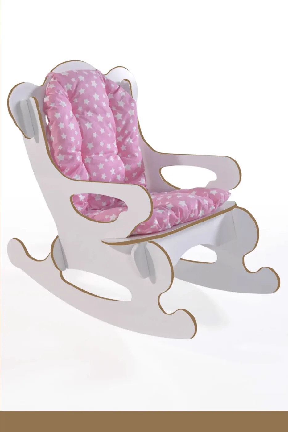 Star Cushioned Rocking Kids Chair - Pink