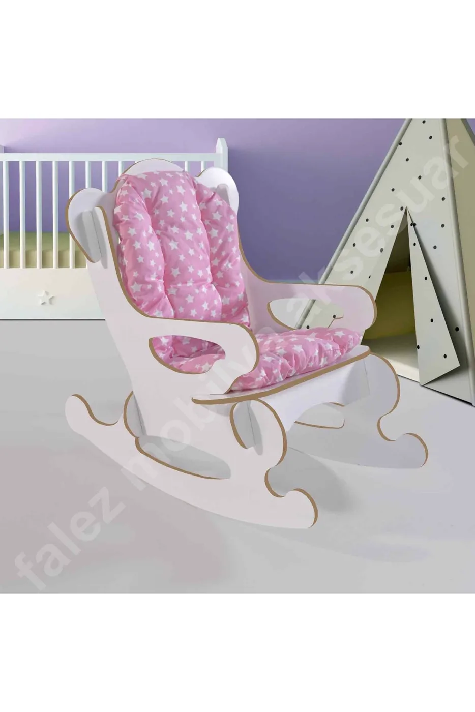 Star Gepolsterter Schaukel-Kinderstuhl - Pink