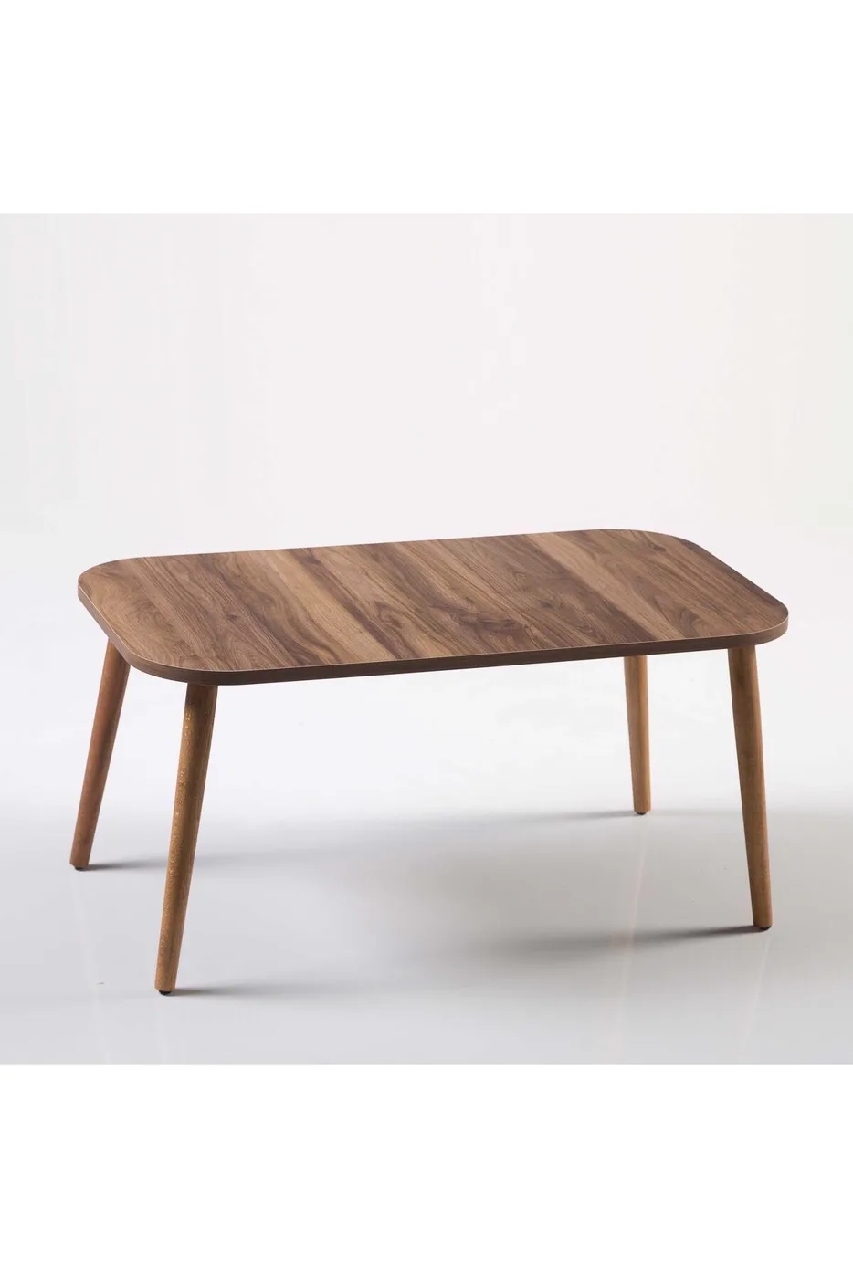 Ensemble table basse et tables gigognes rectangulaire pieds en bois tournés - noyer