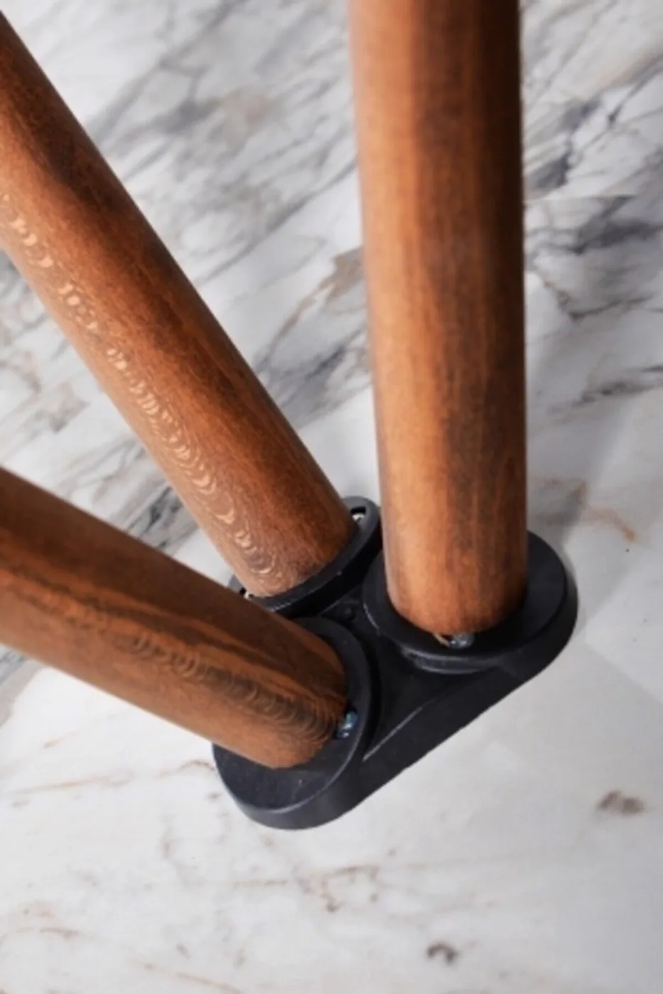 Square Coffee & Nesting Table Set Turned Wooden Legs - White Marble Effect