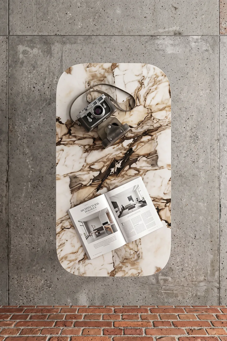 Rectangular Coffee Table Metal Legs - White Marble Effect