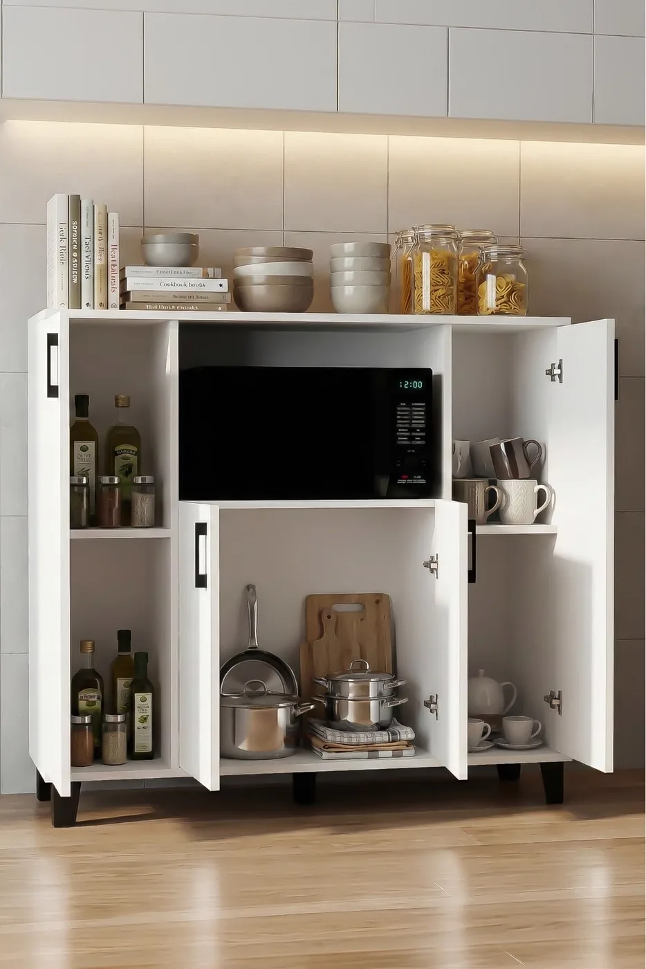 MD Microwave Cabinet, White 120 cm