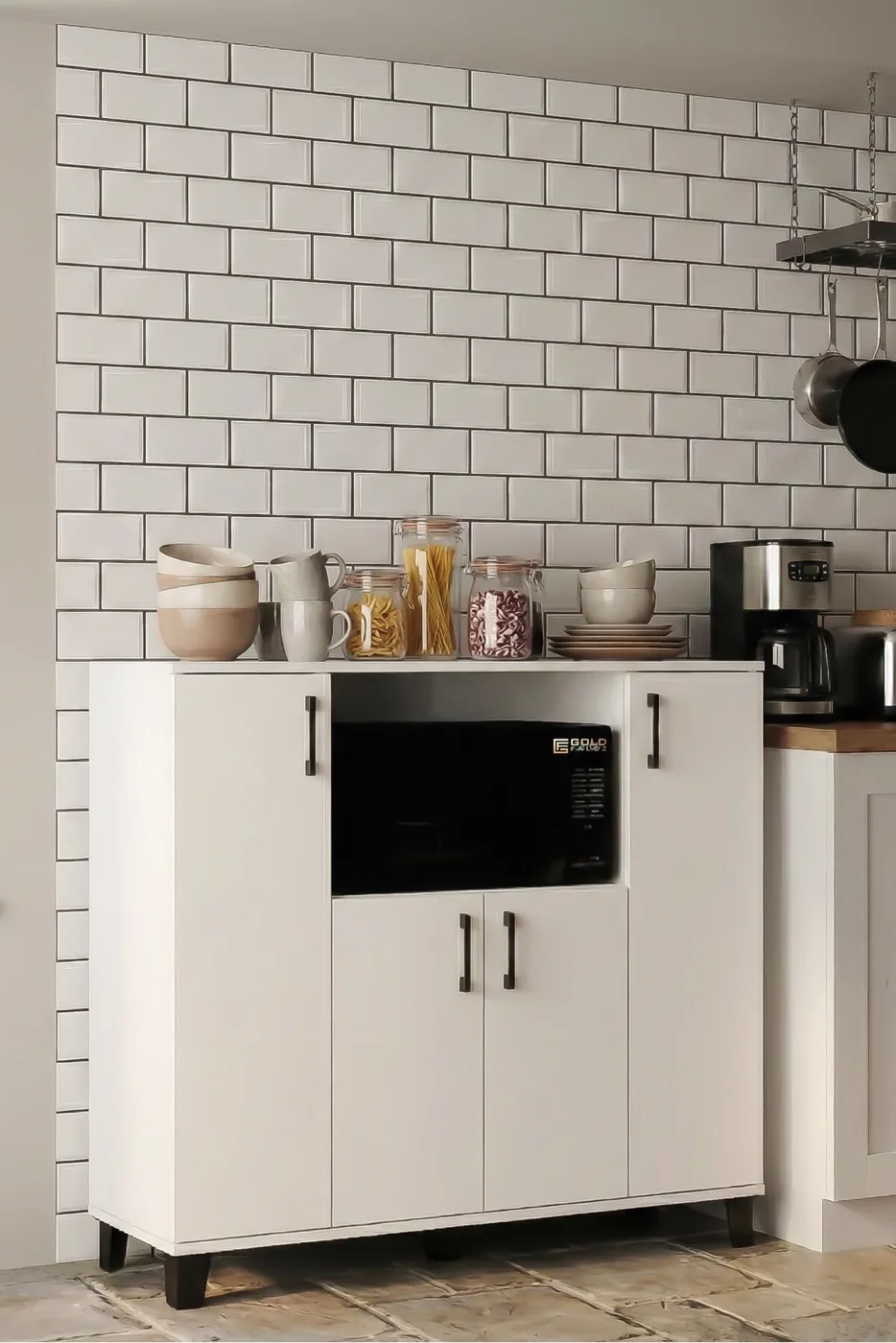 MD Microwave Cabinet, White 120 cm