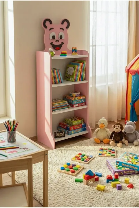 MD Happy Face Children's Bookcase, Pink