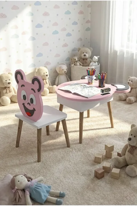 MD Happy Face Table and Chair Set, Pink