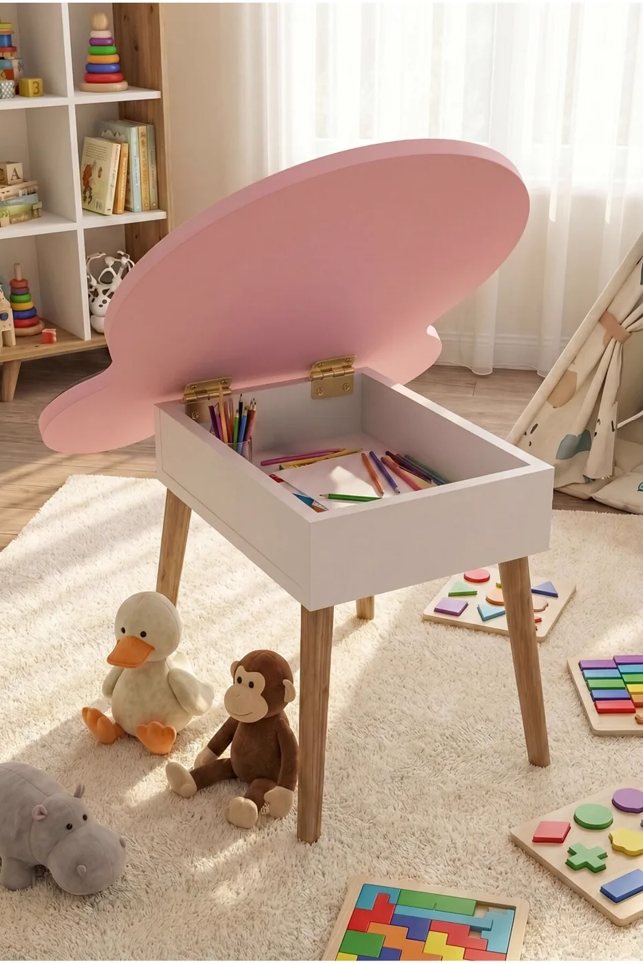 MD Happy Face Table and Chair Set, Pink