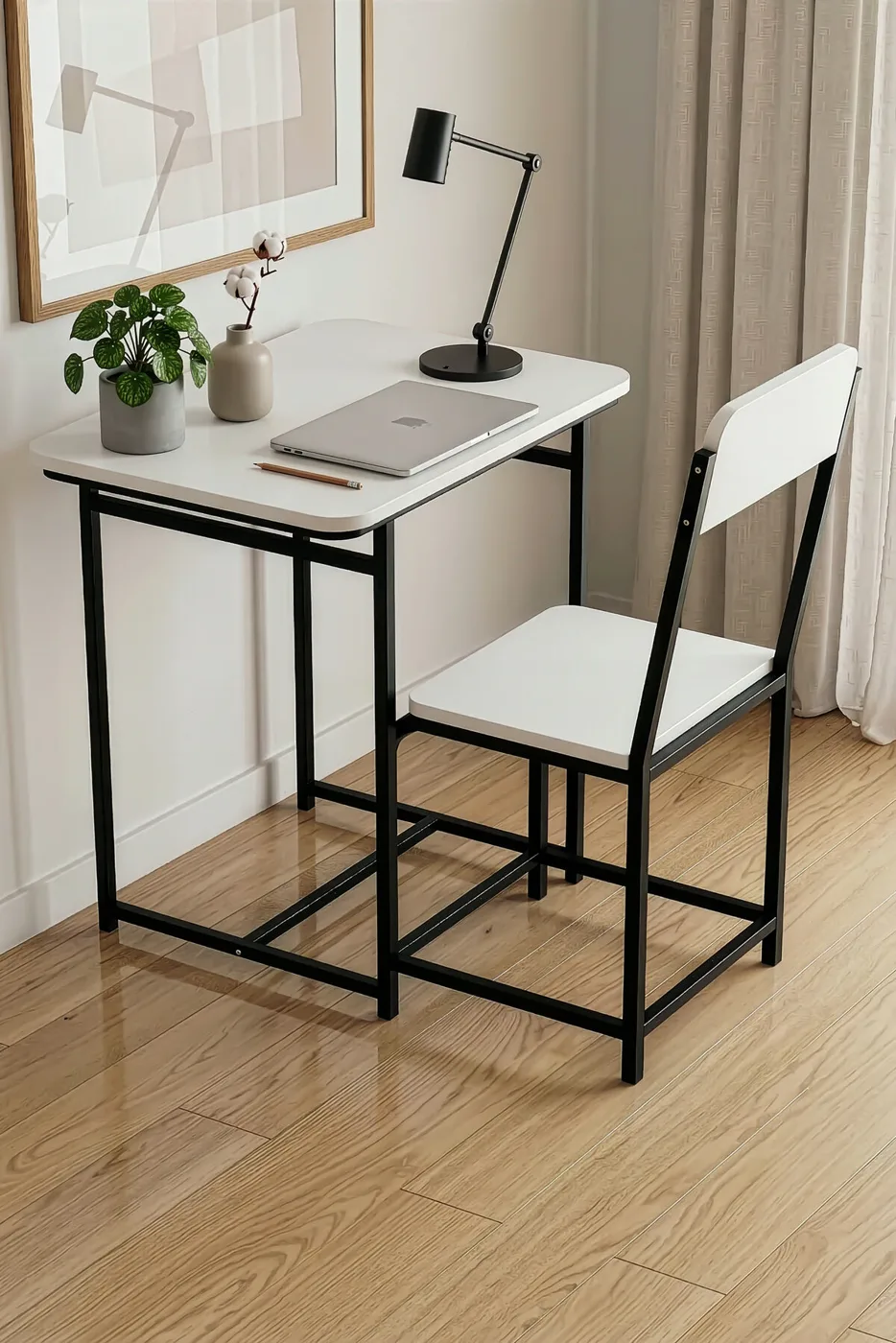 MD Minor Desk Melamine-Faced Chipboard White 72x52