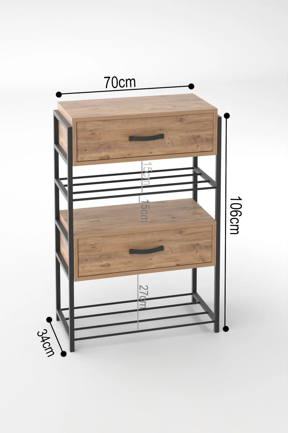 MD Wooden Shoe Cabinet with Doors, Brown