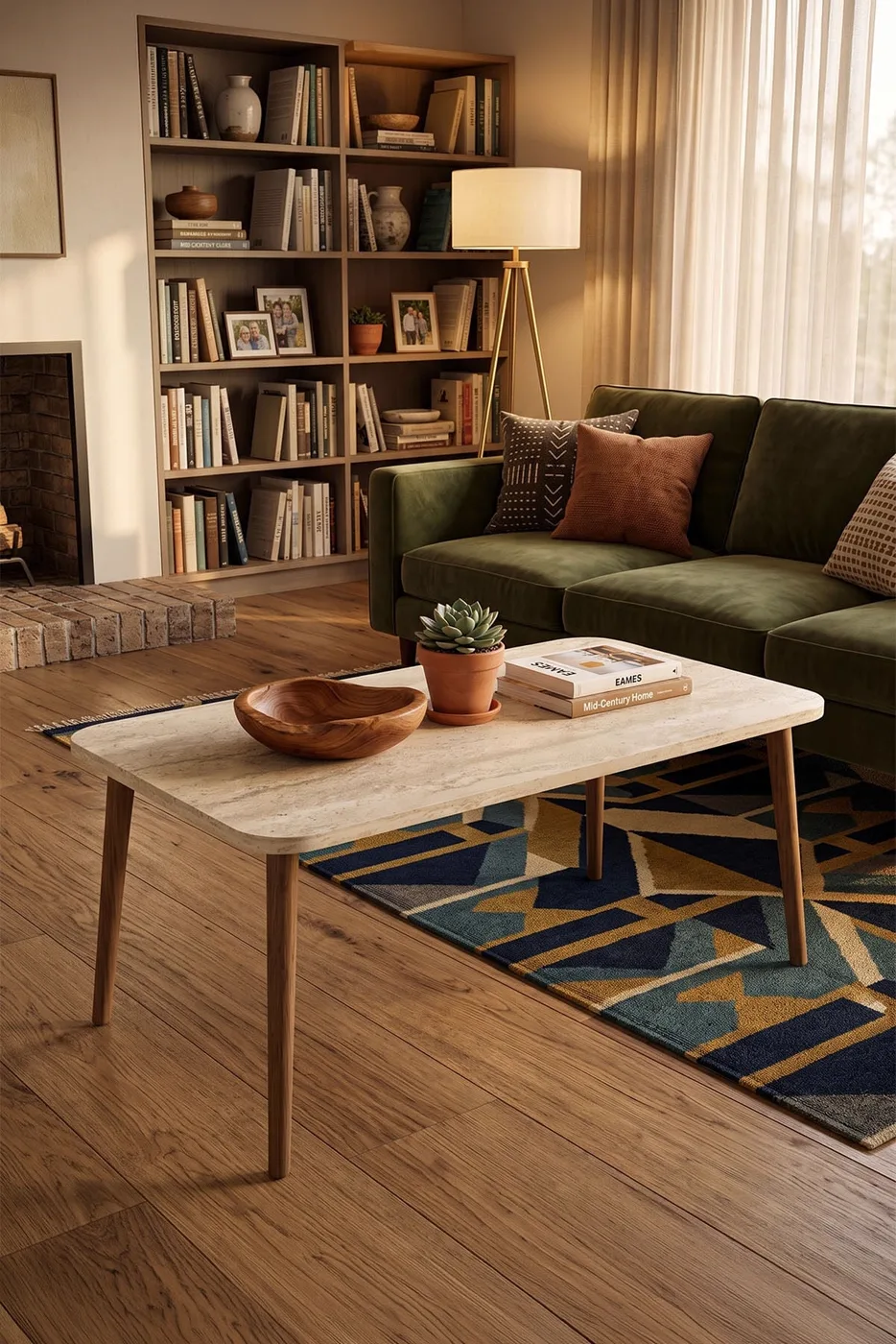 MD Turned Leg Square Coffee Table, Ecru