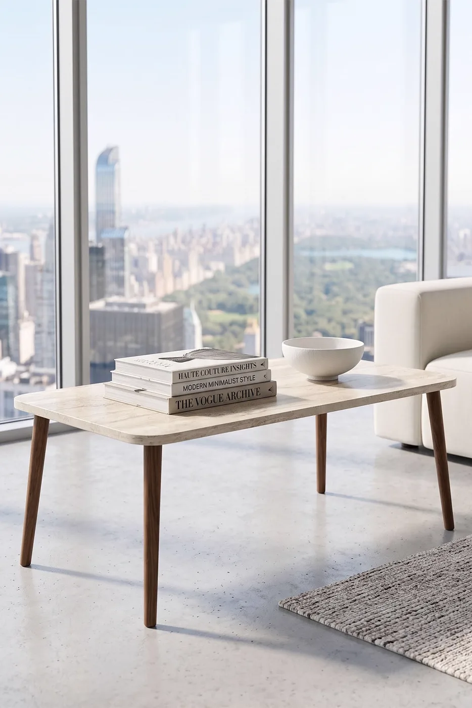 MD Turned Leg Square Coffee Table, Ecru
