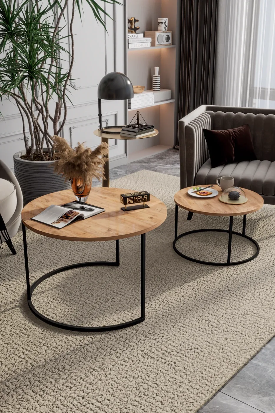 MD Bade 2-Piece Coffee Table Brown