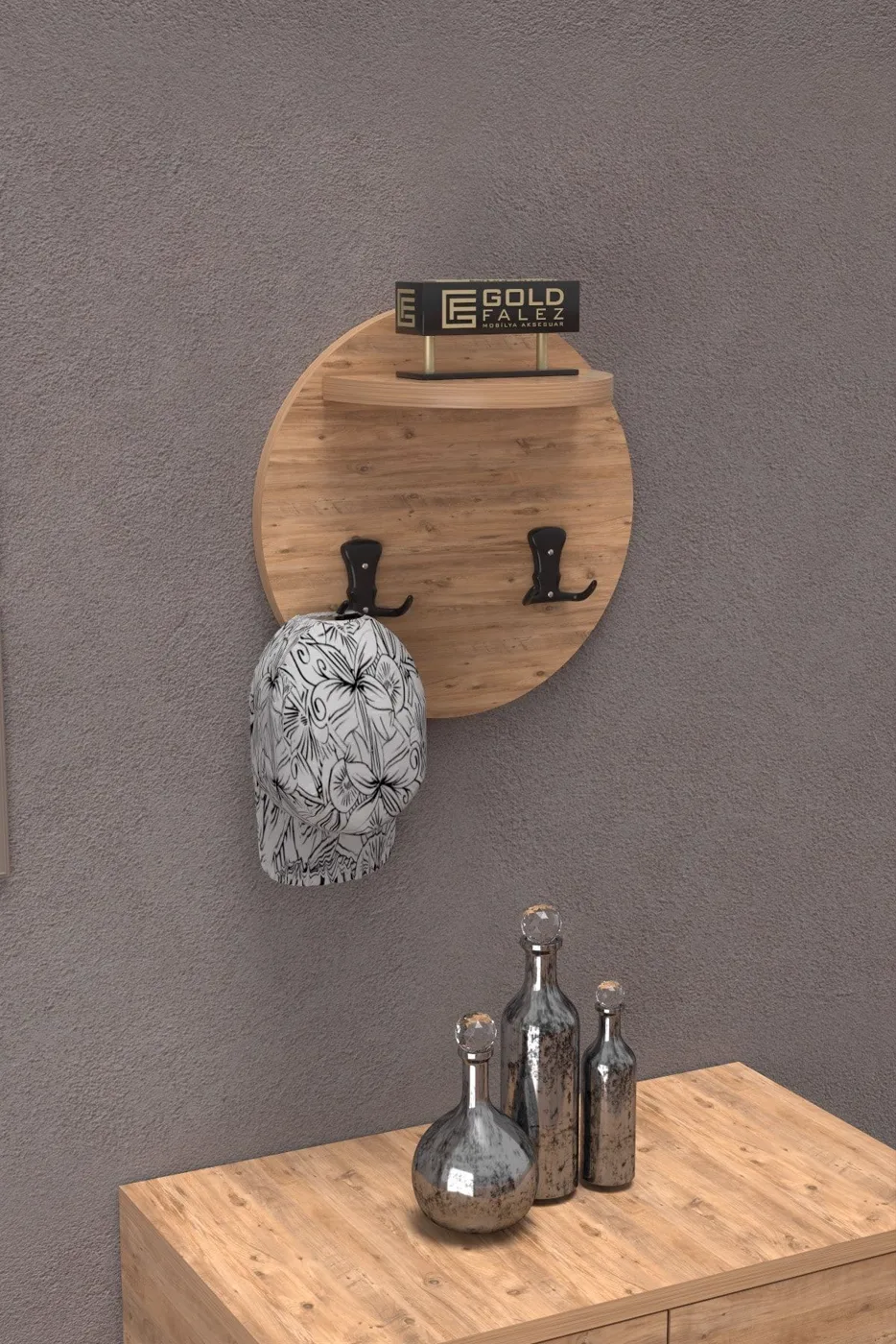 Ilkal Wall Hanger Walnut Brown